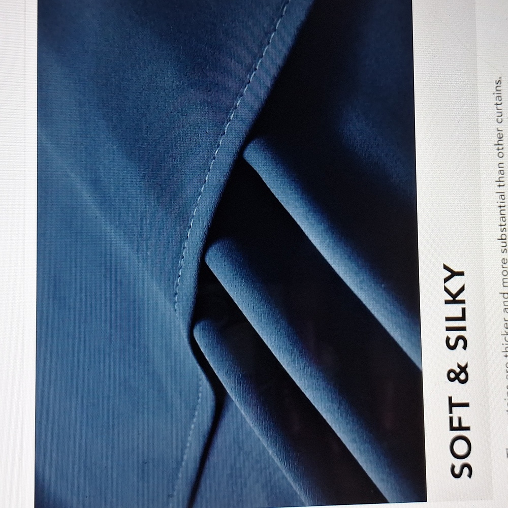 Navy Blue Room Darkening Thermal Insulated Blackout Grommet Curtain 2 Panels - Picture 4 of 4